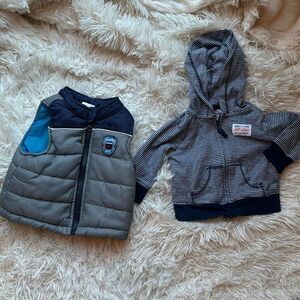 Carter’s Baby Boy Puffer Vest & Zip Up Sweatshirt Size 3 months